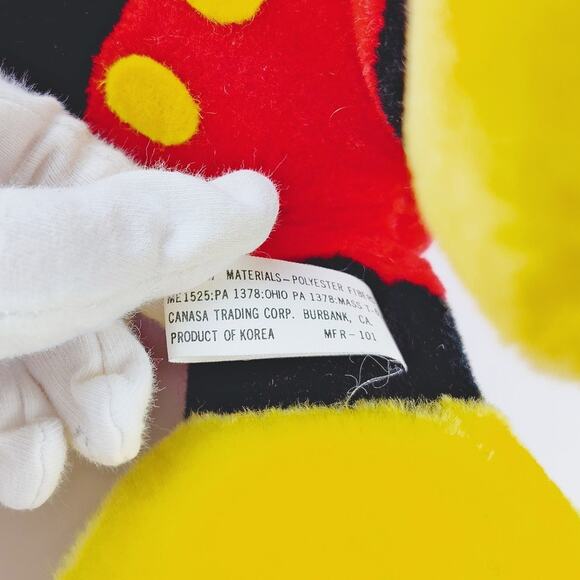 Disney Parks Mickey Mouse Plush Made in Korea NWT VTG - Picture 11 of 12